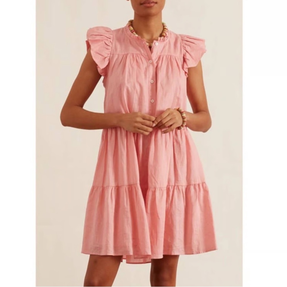 Sea New York Shannon ruffle shirt dress sz large